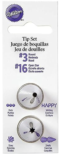 Wilton Decorating Tip, Set de Douilles à Pâtisserie, #003#016 | Douilles en inox, Réutilisables, Pour décorer gâteaux et cupcakes, Compatibles lave-vaisselle