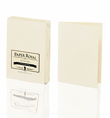 Rössler Papier 2160831008 - Paper Royal - Doppenkarten-Pack DIN A6, 20 Stück, chamois gerippt