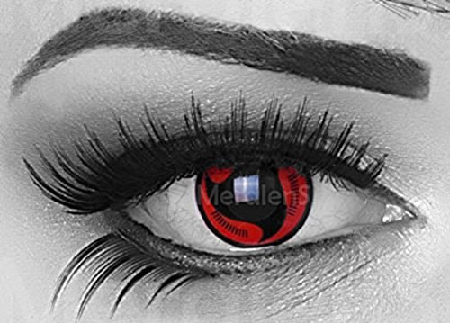Funnylens ein Paar farbige rote Cosplay itachis manga Jahres Kontaktlinsen. Perfekt zu Halloween, Karneval, Fasching oder Fasnacht mit gratis Kontaktlinsenbehälter ohne Stärke!