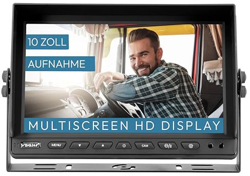 VSG24 10 Quad Rückfahrmonitor/Heavy-Duty / 4 Videoeingänge / 12-24 Volt/extrem robust/Bildspiegelung/Kamerastromversorgung/e-Zulassung/Select-Serie