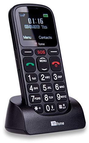 TTfone Comet Big Button UK SIM-Free Emergency Mobile Phone - Black