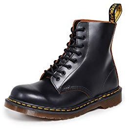 Dr. Martens 1460z Vintage 8 Eye Boot Black, Derby Homme, Noir (Smooth), 37
