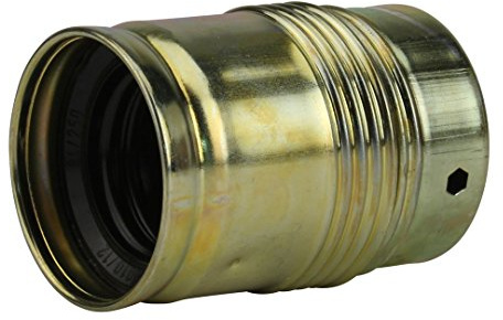 Unitec Lampen-Fassung, Glattmantel, E27, vermessingt 40116