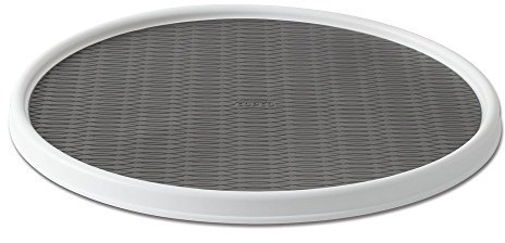 Copco 255-0186 Non-Skid Pantry Cabinet Lazy Susan Turntable, 18-Inch, White/Gray - 2555-0186