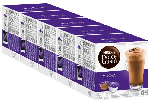 Nescafé Dolce Gusto Mocha, Lot de 5, 5 x 16 Capsules (40 portions)