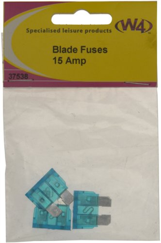 W4 15 Amp Blade Fuses (Pack of 3) - Blue