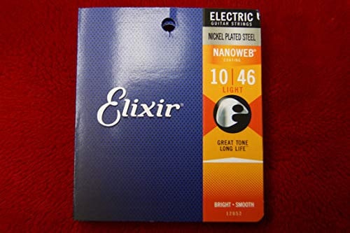 Elixir Nanoweb 12052 – Revestimiento de luz cuerdas para guitarra eléctrica 10 – 46 (, 2 paquetes)