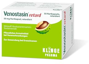 Venostasin retard 50 mg, mit Rosskastanie, Hartkapseln, 50 St | effektiv bei Venenleiden, lindert Schweregefühl und Schmerzen, reduziert Beinschwellungen