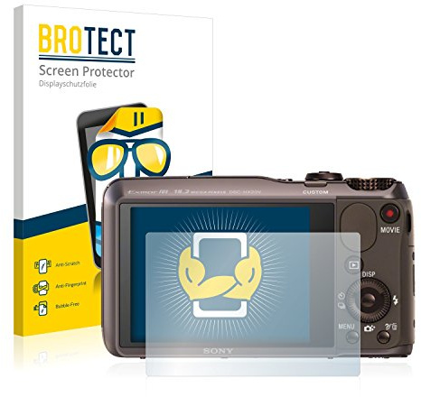 BROTECT (2 Stück Schutzfolie für Sony Cyber-Shot DSC-HX20V Displayschutz Folie Made in Germany, Ultra-Klar