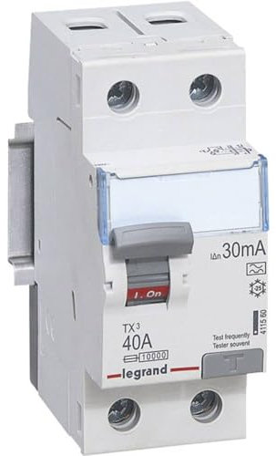 Legrand 411560 TX3 FI Interruttore di corrente residua, 40a, 2p, 30mA