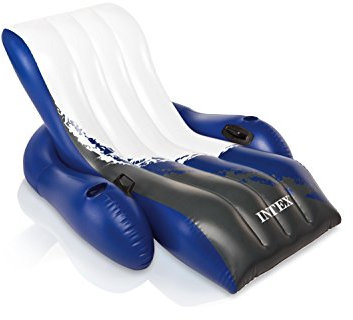 Intex Floating Recliner Lounge - Aufblasbarer Badelounge, Mehrfarbig, 180 x 135 cm