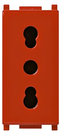 Vimar 14203.R Plana Bpresa SICURY 2P+T 16A, standard italiano, 1M, rosso