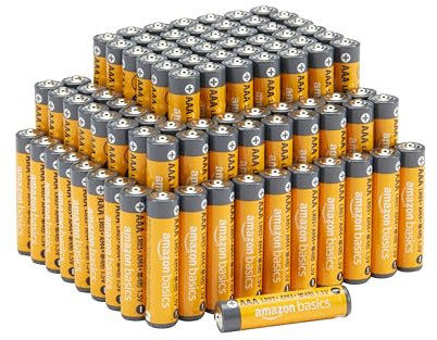 Amazon Basics AAA-Alkali-Hochleistungsbatterien, 1,5 V, 10 Jahre lagerfähig, 100 Stück