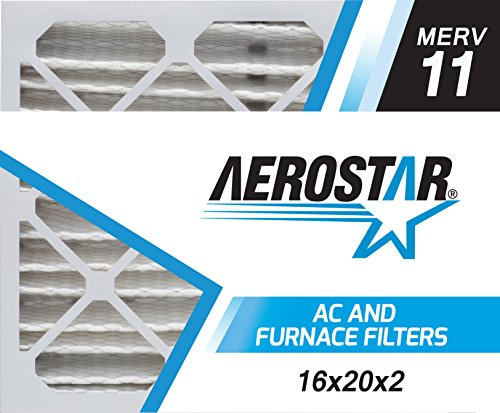 Aerostar Allergen & Pet Dander - Filtro de aire plisado MERV 11, fabricado en los Estados Unidos, tamaño real: 15 1/2x19 1/2x1 3/4), paquete de 6