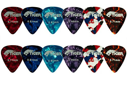 Tiger GAC63-12 12 Gitarrenplektren - Zelluloid