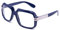 Newbee Fashion Clear Lens Unisex-Adult 80old Schule Rapper Hip-Hop-DJ-Brille Blau/Silber