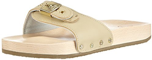 Scholl PESCURA Flat sand - Zuecos adultos unisex, Beige (sand), 36