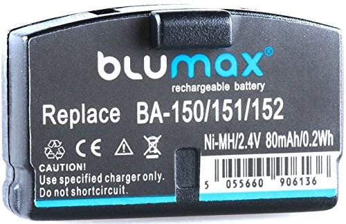 2X Blumax Akku kompatibel mit Sennheiser BA150 / BA151 / 152 | 2,4V 80mAh passend für Wireless Headset, Kopfhörer Sennheiser A200 / HDI 302 / HDI 380 / HDR4 / HDR6 / HDR30