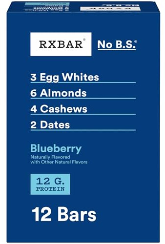 RXBAR Protein Bars, Protein Snack, Snack Bars, Blueberry, 22oz Box (12 Count)