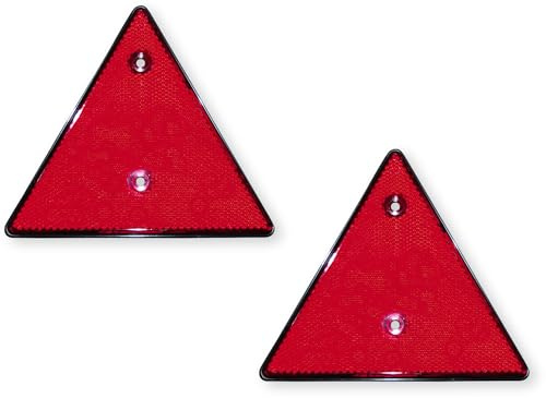 LAS 10210 Dreieck-Reflektor zum Schrauben, 2 Stück in schwarz/roten Reflektoren,14 cm x 16 cm