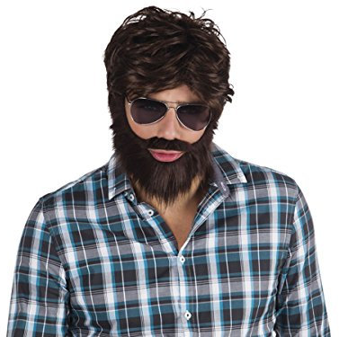BOLAND 86312 Perücke Dude Mit Bart, Braun Halloween