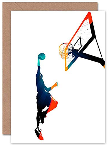 Wee Blue Coo Basketball Slam Dunk Korb Kinder Erwachsene Geburtstagskarte