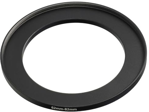 vhbw Step-Up-Ring Adapter 62mm - 82mm für Kamera Objektiv | Filteradapter, Metall Schwarz