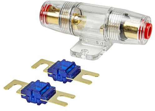 tomzz Audio 5800-054 Mini ANL Sicherungshalter transparent für Kabel bis 25qmm + 2 x 60A Sicherung