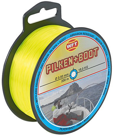 WFT Zielfisch Pilken & Boot 200m 0,50mm 18kg gelb - Meeresschnur zum Pilkangeln, Angelschnur zum Pilken, Monofile Schnur