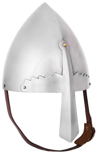 Battle-Merchant - Normannenhelm St. Wencelas aus 1 mm Stahl - Authentischer Nasalhelm für Mittelalter Reenactment und LARP