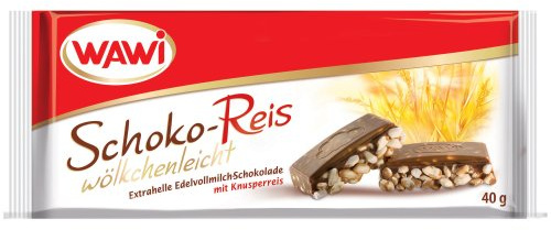 WAWI Schoko Reis Edelvollmilch, 40 g
