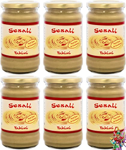 6er Pack ~ Weisse Sesampaste (Tahini) 6x 300g Sesam Paste Tahin + ein kleiner Glücksanhänger gratis