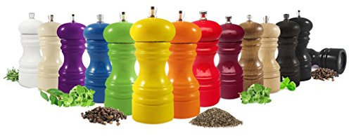 Sendez Pfeffermühle Salzmühle in 13 Farben Gewürzmühle Hochglanz 12cm Made IN EU (Natur)