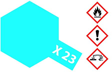 TAMIYA 81023 X-23 Klar-Blau glänzend 23ml- Lackierfarbe für Plastikmodellbau, Modellbau und Bastelzubehör, Farbe für den Modellbau