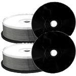 TWIN-PAK (2x25) Black Bottom White Top Inkjet Printable CD-R MediaRange 700MB 2x25pcs Spindel Tub 52x (2-PKS OF 25 = 50 DISCS)