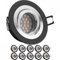 10er LED Einbaustrahler Set Bicolor (chrom / schwarz) mit LED GU10 Markenstrahler von LEDANDO - 5W DIMMBAR - warmweiss - 60° Abstrahlwinkel - schwenkbar - 50W Ersatz - A+ - LED Spot 5 Watt - Einbauleuchte LED rund