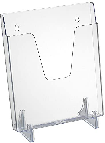 Acrimet Ablagefach für die Ausstellung von Broschüren, Hochformat (für Wand oder Tisch) (enthält abnehmbare Stützen) (A4) (transparent)