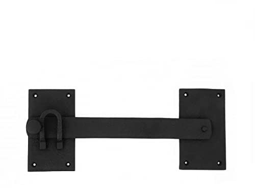 Renovators Supply Manufacturing Black Iron Gate Flip Latch 12 Large Antique Two Sided Flip Locks Rust Resistant Powder Coated Barn Door and Fence Gate Latches with Hardware