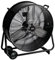 Perel Ventilateur de sol puissant, Ø 60 cm, 2 vitesses, métal, design tambour, noir, intérieur/extérieur, 22,5 kg