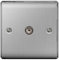 BG Nexus NBS Range Brushed Steel Switches & Sockets - Full Range of Matching Items (TV Aerial Coaxial Socket)