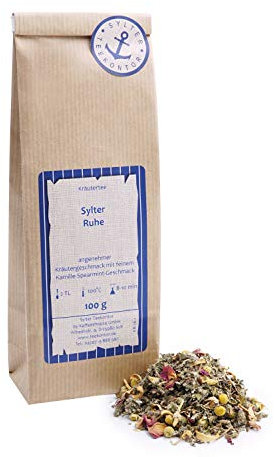 Kräutertee lose Ruhe Brombeerblätter, Kamillenblüten, Krauseminze, Melisse, Rosenblüten, Orange Kräuter Tee 100g