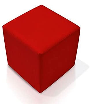 moebel-eins KUBUS Sitzwürfel Bandscheibenhocker Sitzhocker Fußhocker in rot 39x34x34 cm, rot