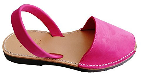 Auténticas Avarcas menorquínas, Abarcas, Albarcas, Sandalias (39, Fucsia, Nobuck)