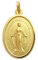 Echt 14 Karat Gold 585 Wundertätige Madonna Immaculata Milagrosa Medaille 10mm (Art.213012)