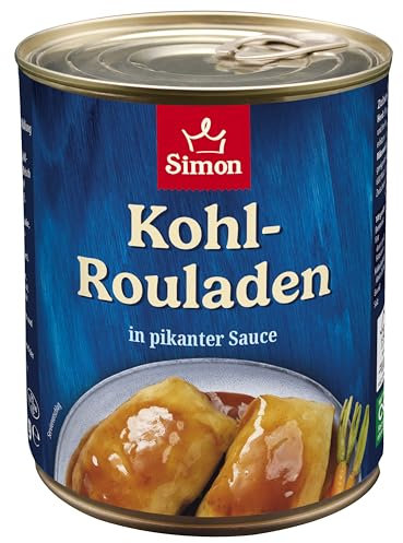 SIMON Kohlrouladen 800 g I Zwei Krautwickel mit Schweinefleisch in pikanter Sauce I Fleischspezialität in recyclebarer Konserve I Authentische Hausmannskost
