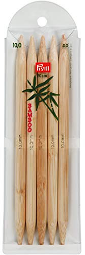 Prym 221221 Strumpfstricknadeln, 20 cm, 10,00 mm Strumpfstricknadel, Bambus, Natur, 10 mm