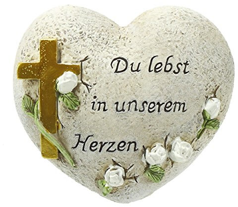 Unbekannt Herz mit Kreuz Du lebst in unserem Herzen