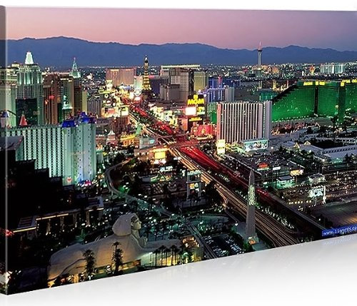 islandburner Bild Bilder auf Leinwand Las Vegas 1p Casino The Strip XXL Poster Leinwandbild Wandbild Dekoartikel Wohnzimmer Marke