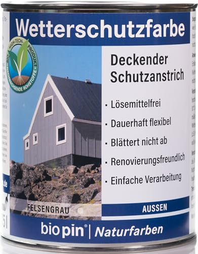 biopin Wetterschutzfarbe 0,75 L, felsengrau 38341