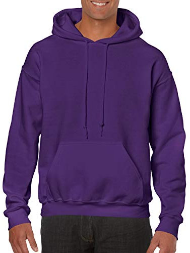 Gildan - Felpa con cappuccio in tessuto pesante viola. XL